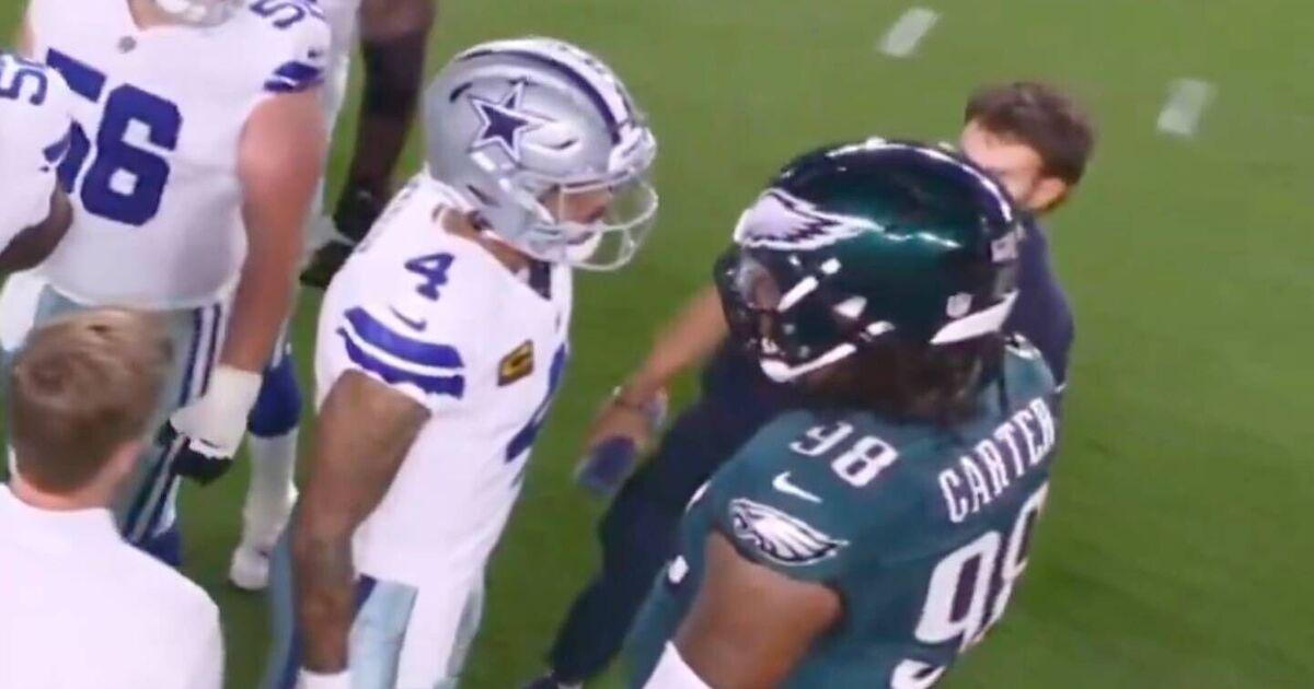 What did Jalen Carter do to Dak Prescott? Why Eagles star was ejected -  Football - Sports - Daily Express US