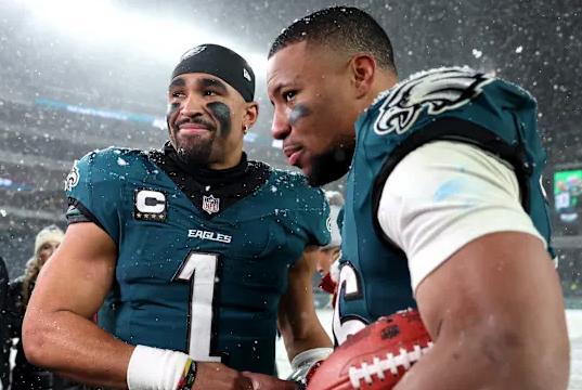 Saquon Barkley says his time in New York felt like a nightmare. Now in Philly, he finally feels happy — thanks in large part to his teammate, Jalen Hurts