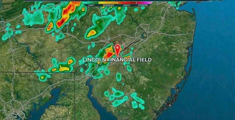 BREAKING! 🌩️ Eagles vs Cowboys game on hold due to weather — could be CANCELED entirely!