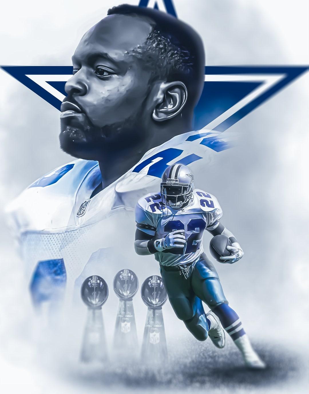Emmitt Smith Legend Poser, NFL Poster, NFL Art, NFL, Hall of Fame ...