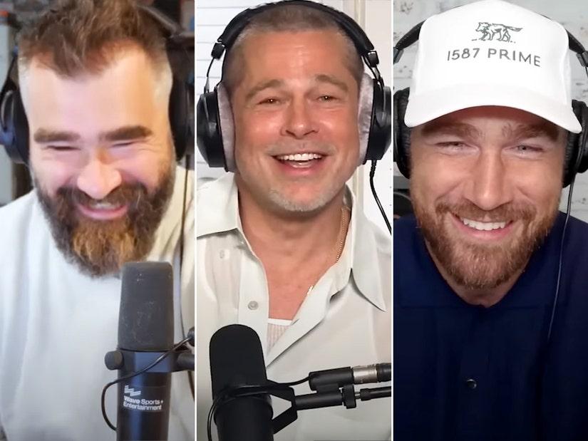 Jason Kelce Laughs with Brad Pitt About 'Worst Part' of Wild Adventure with  His Brother Doug Pitt