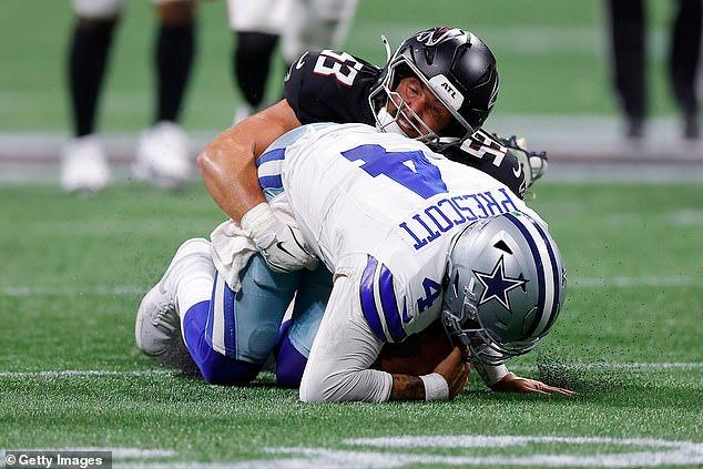 Dak Prescott injured in Dallas Cowboys loss to Atlanta Falcons as Jerry Jones admits he is 'concerned' | Daily Mail Online