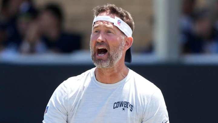 Brian Schottenheimer turning around the visor and the Dallas Cowboys